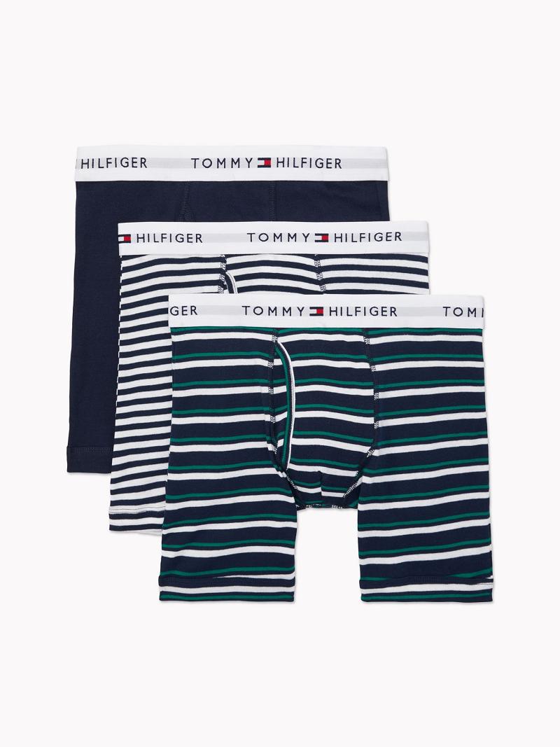 Férfi Tommy Hilfiger Classic cotton boxer brief 3pk Boxer Briefs Fekete Fehér | HU 1355EBC